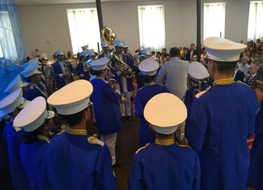 A banda marcial ‘Samuel Malheiros’ é a anfitriã do evento